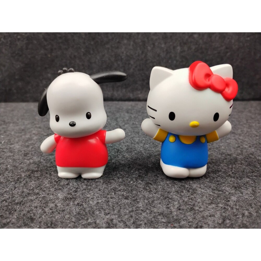2 Sanrio Pochacco Dog and Hello Kitty McDonalds Happy Meal Toy Figures Plastic